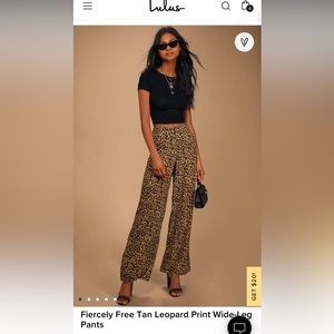 Lulu’s Fiercely Free Tan Leopard Print Wide-Leg Pants